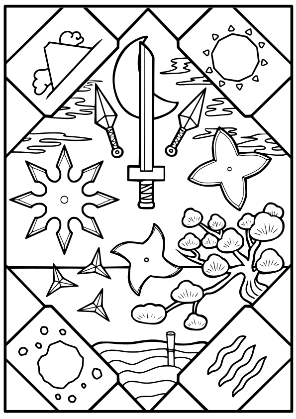 Ninja drawing for coloring page free printable nurieworld