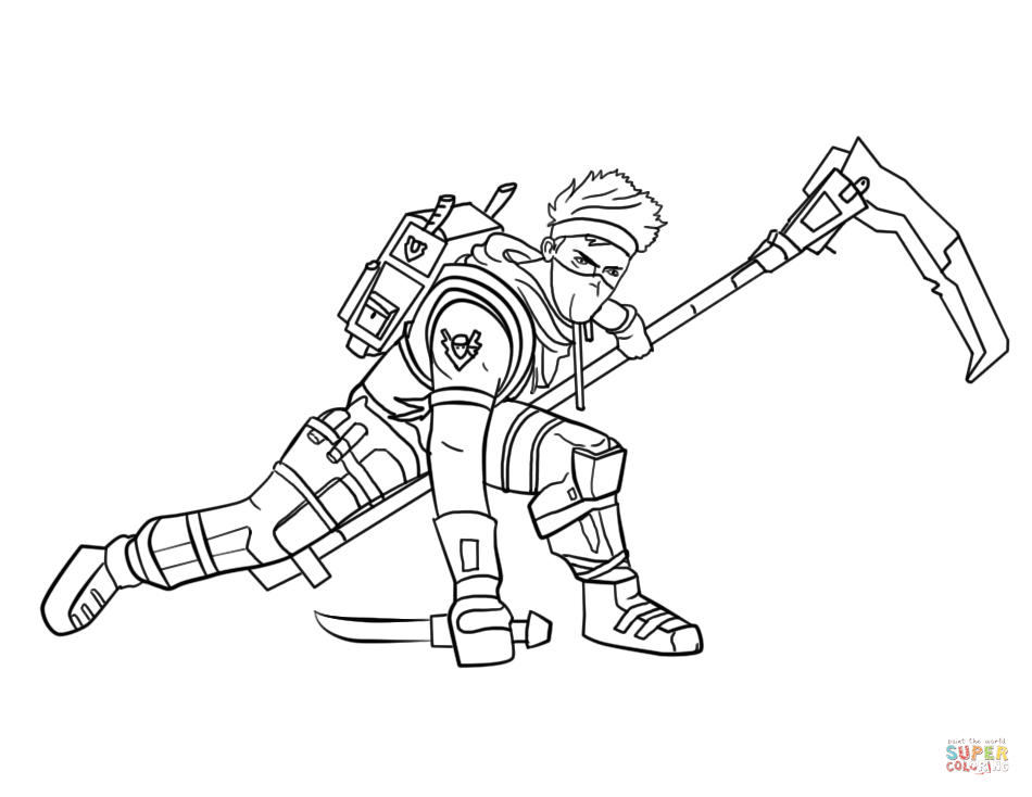 Fortnite ninja coloring page free printable coloring pages