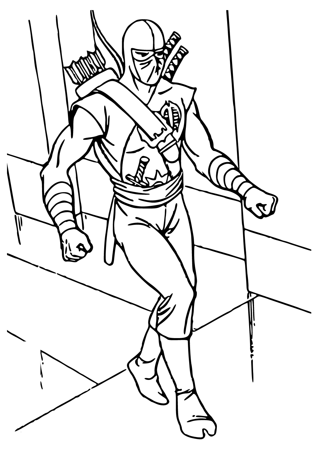 Free printable ninja real coloring page for adults and kids