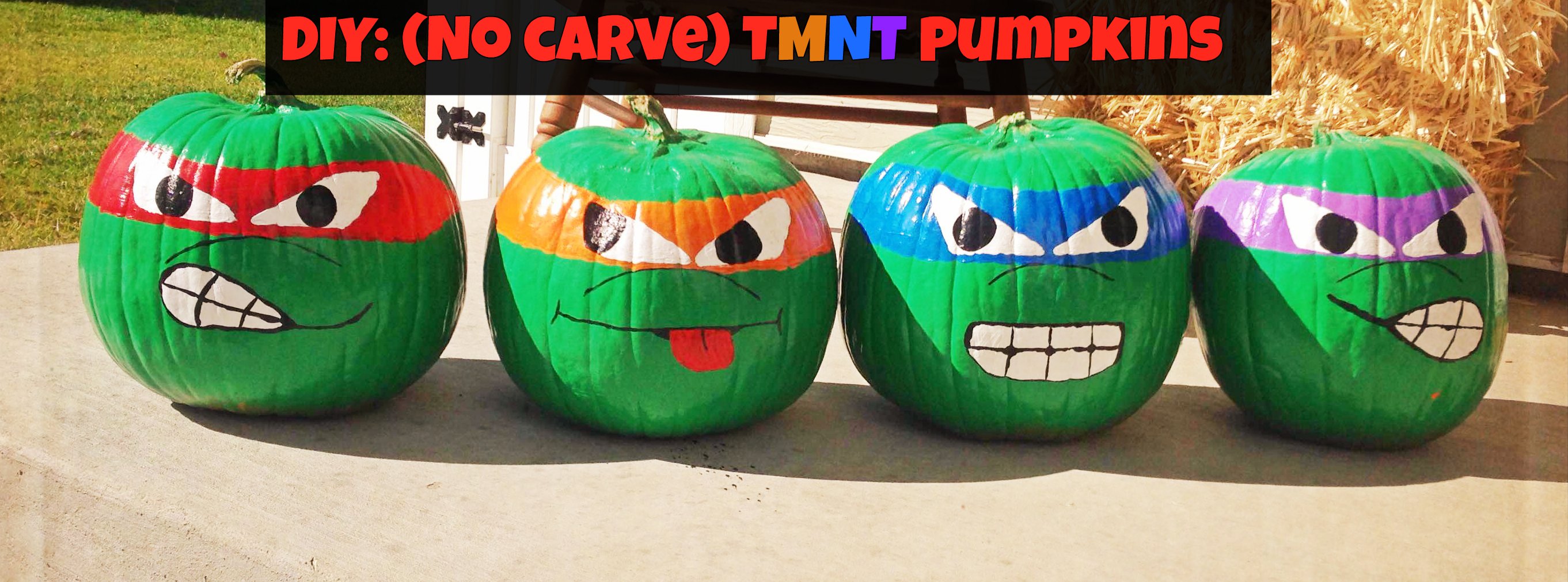 Diy no carve tmnt pumpkins