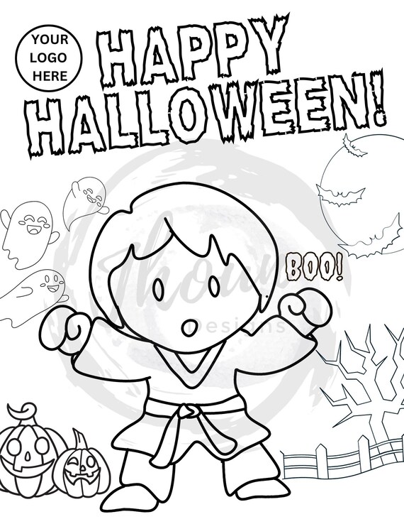 Ninja halloween coloring page