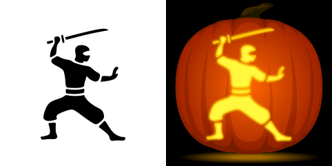 Free ninja pumpkin stencil