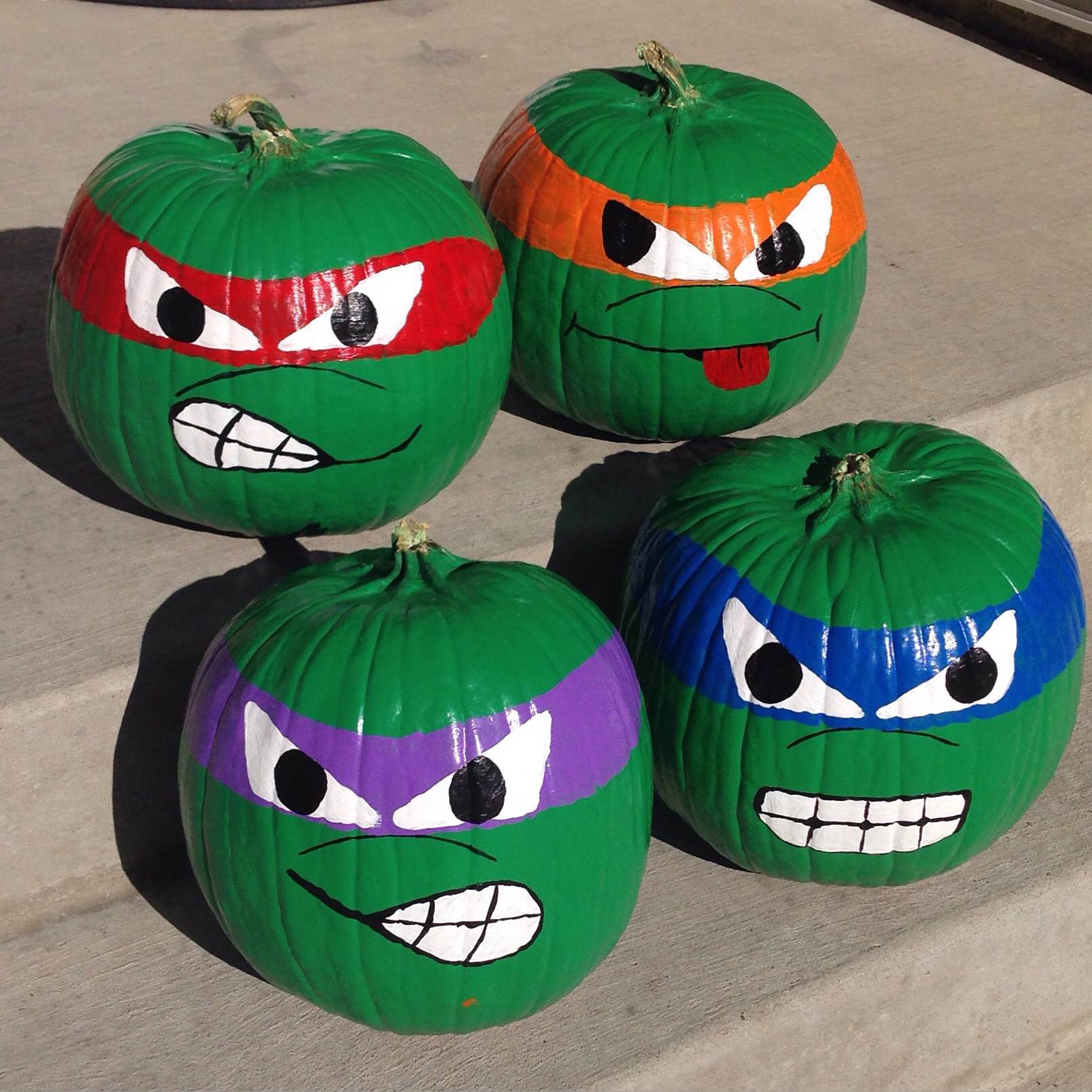 Diy no carve tmnt pumpkins