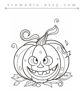 Jack o lantern coloring page tpt