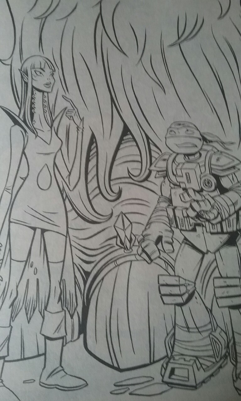 Tmnt leo and alien girl coloring page by ninjaturtlefangirl on