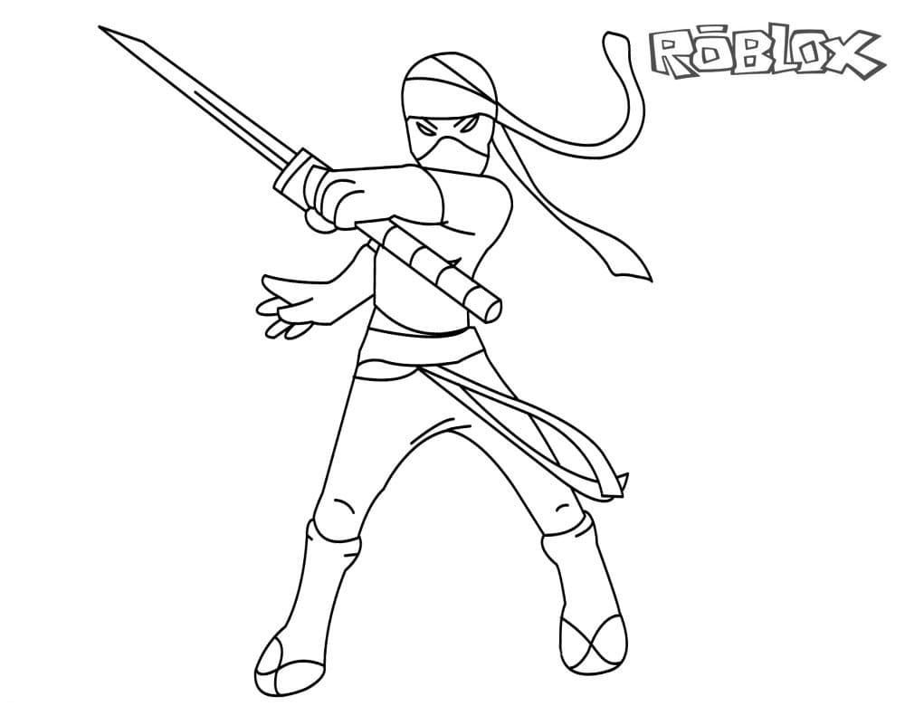 Roblox ninja girl coloring page beautiful drawing