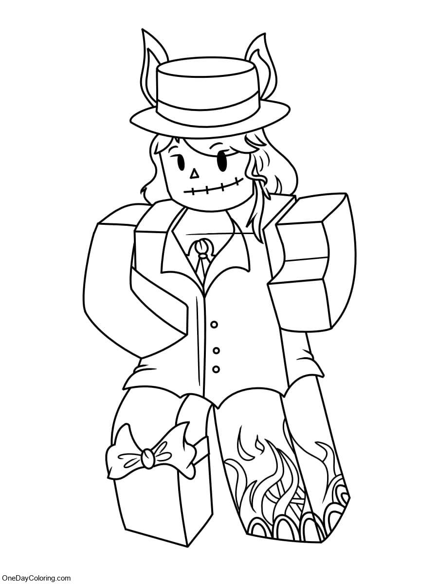 Witch from roblox coloring page beautiful drawing