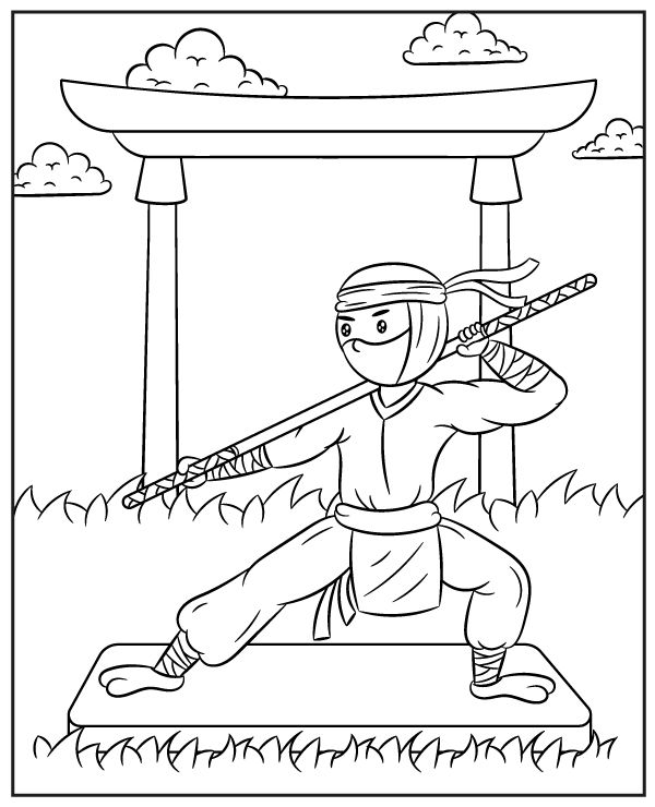 Printable ninja coloring sheet