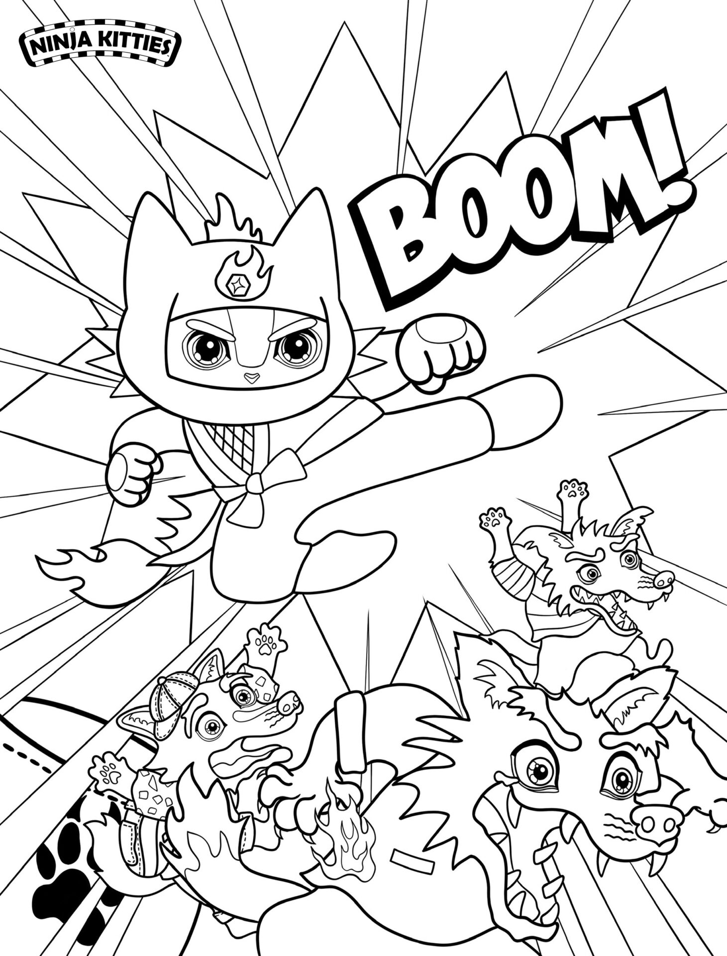 Available coloring activities and printables ninja kitties