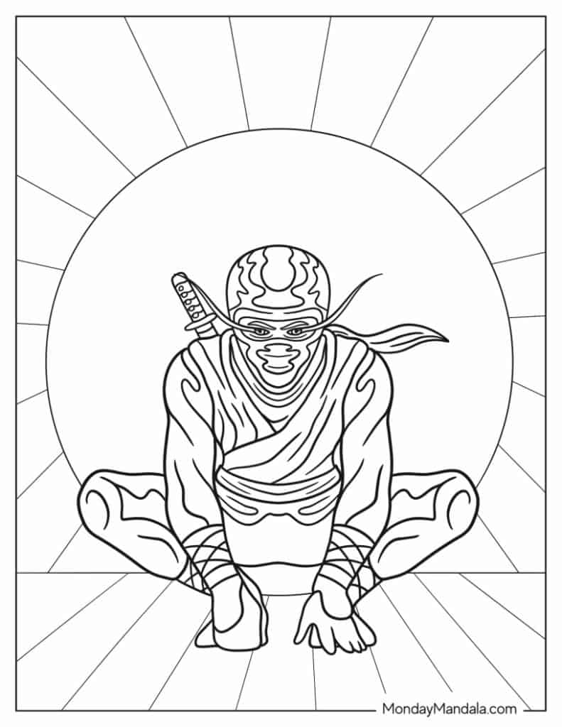 Ninja coloring pages free pdf printables