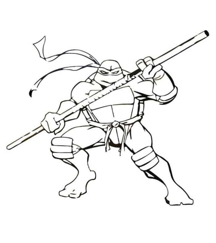 Colorful donatello ninja turtle coloring pages