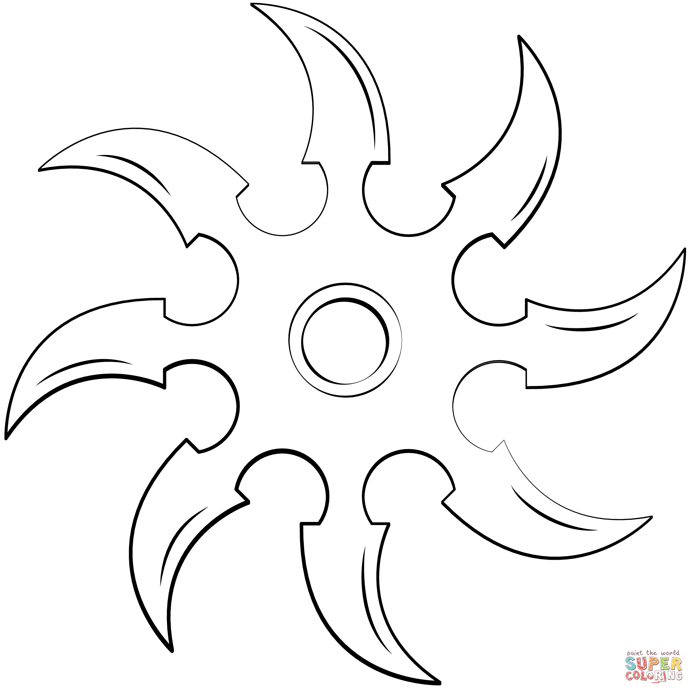 Ninja star coloring page free printable coloring pages