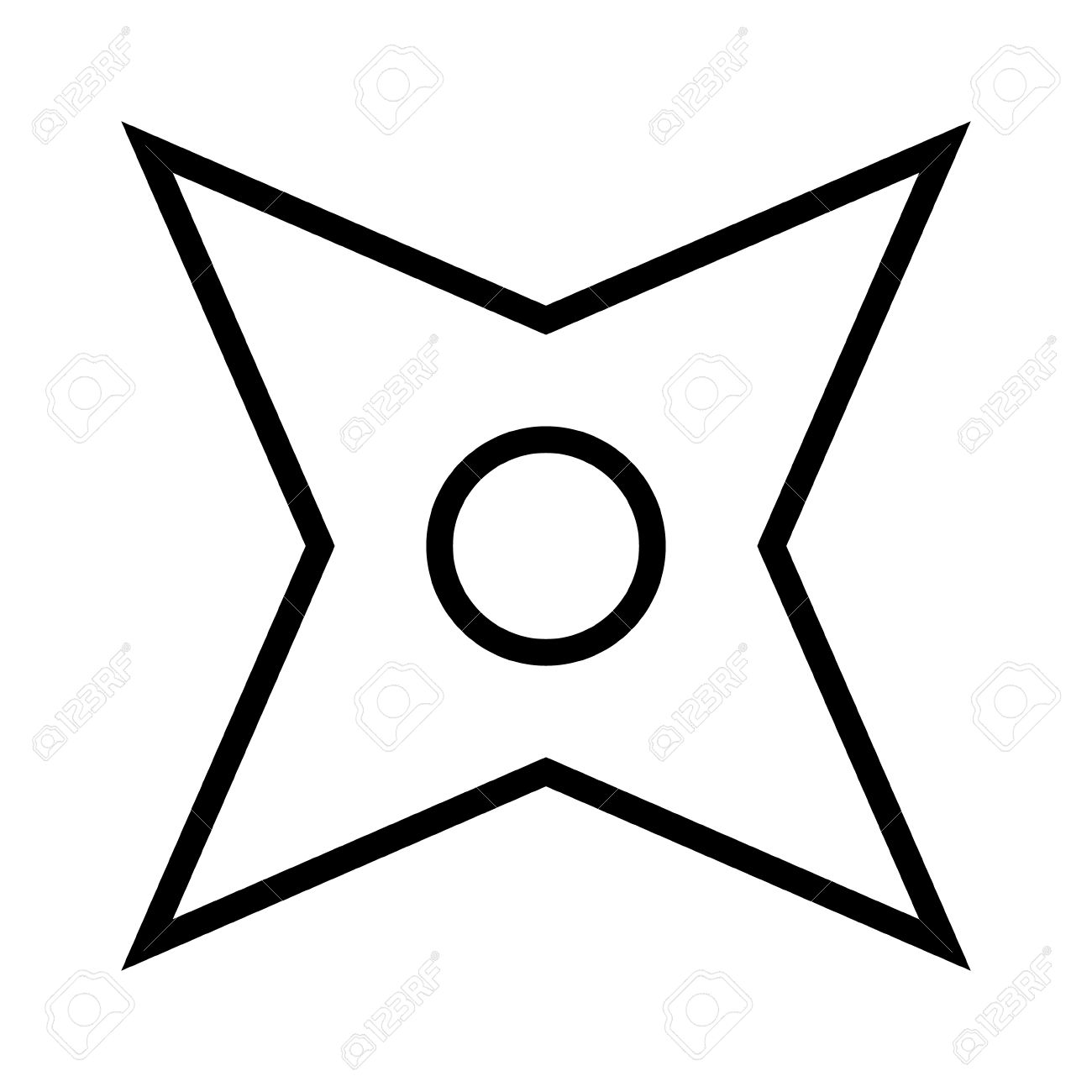 Ninja shuriken throwing star line art icon for games and websites royalty free svg cliparts vectors and stock illustration image