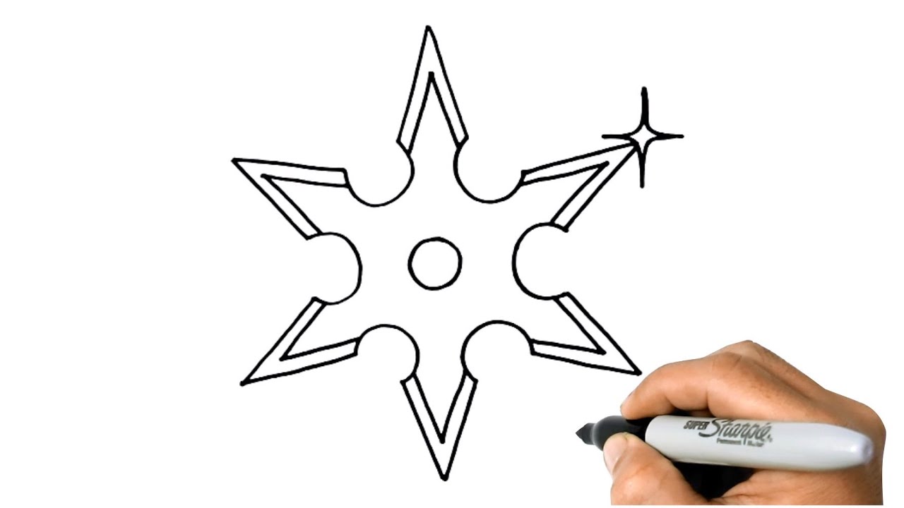 How to draw a ninja star easy step by step drawing ideas