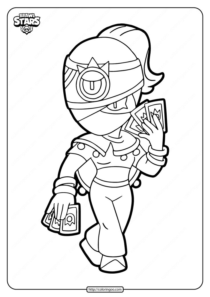 Free printable brawl stars ninja tara coloring pages star coloring pages coloring pages easy drawings