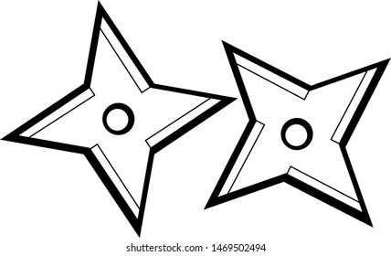 Two shuriken ninja star weapons stock vector royalty free