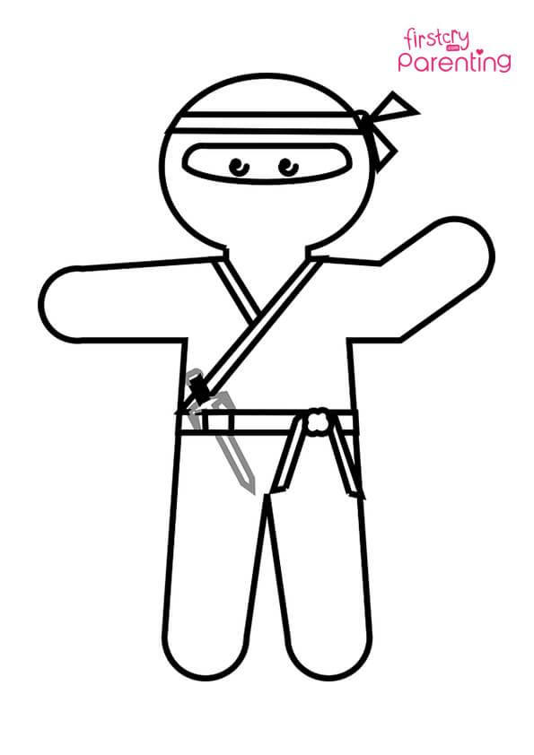 Ninja star throwing star shuriken coloring page for kids