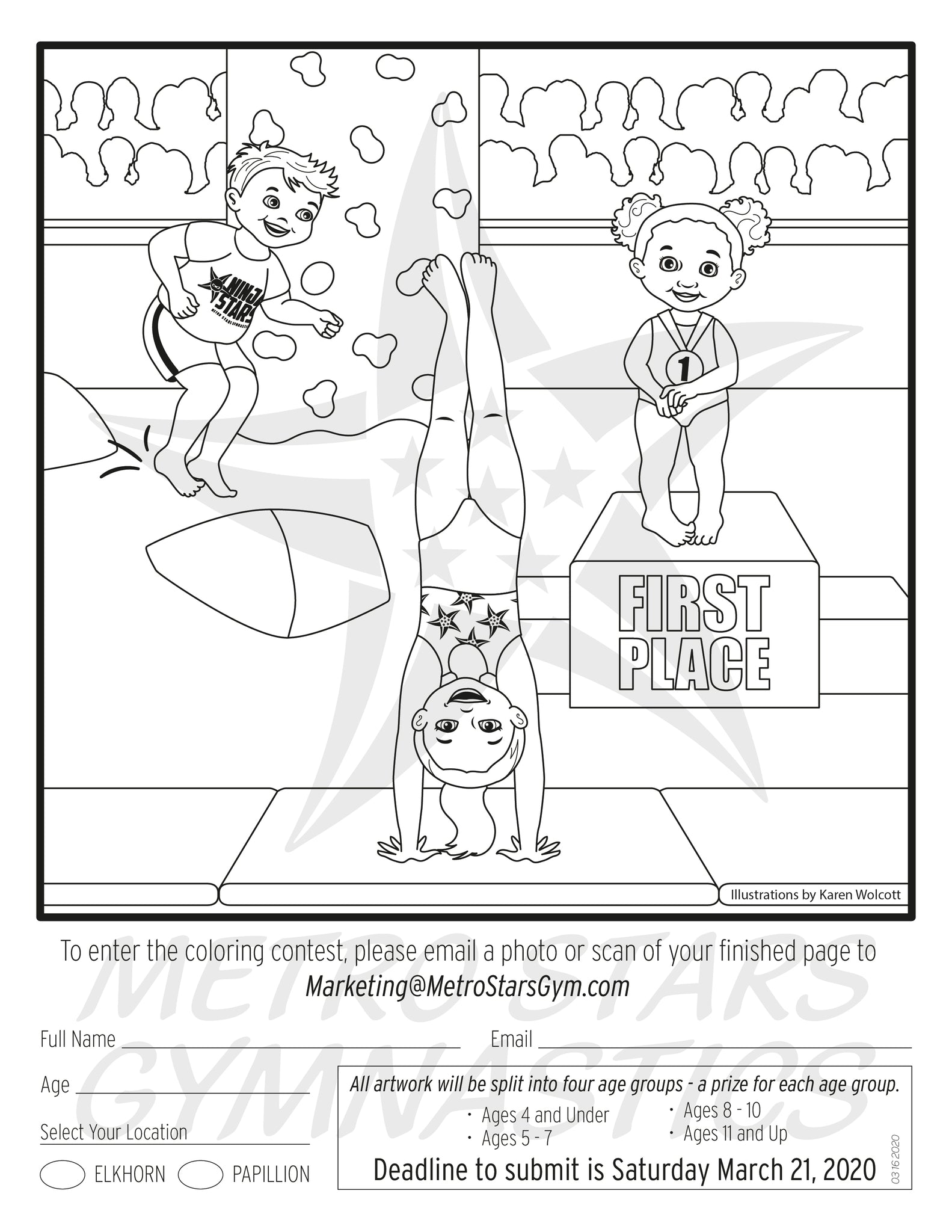 Gymnastics coloring sheet