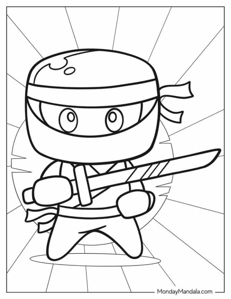 Ninja coloring pages free pdf printables