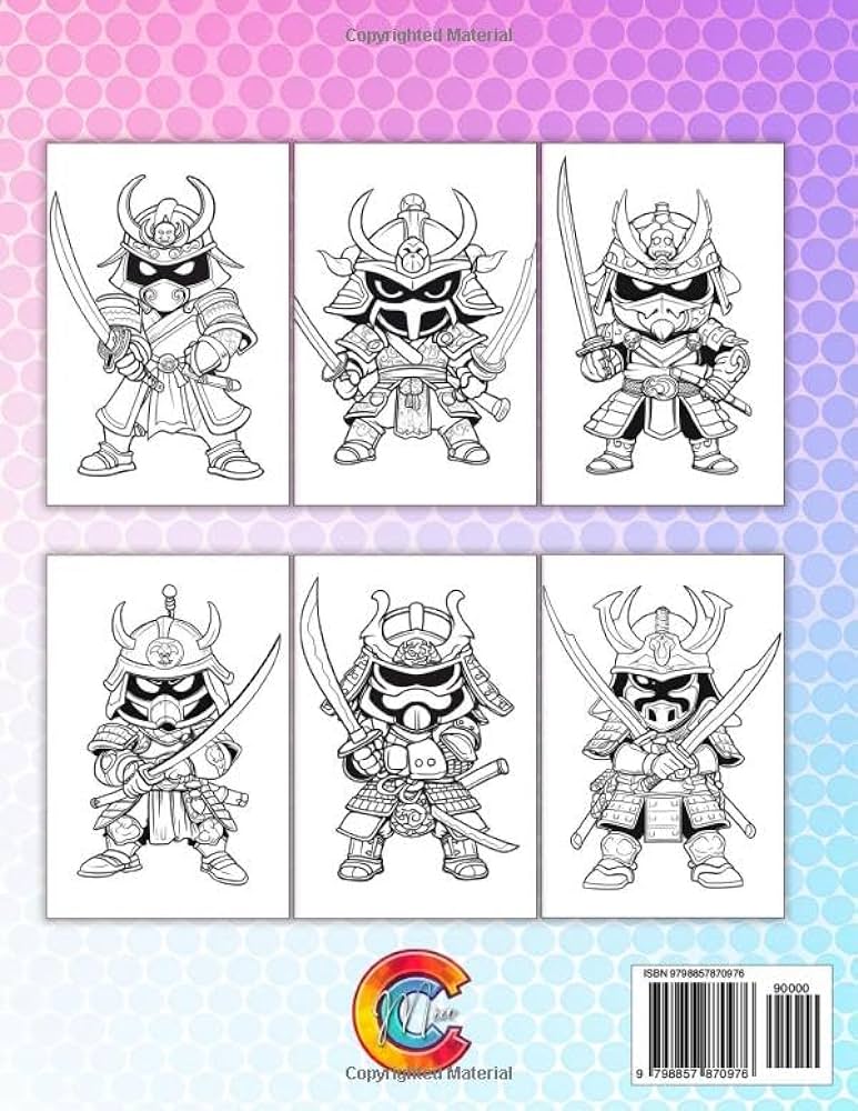 Kawaii samurai ninja coloring book for kids and adults cute japanese ninja samurai warriors large print illustrations in coloring pages with chibi manga anime art style colora mia books