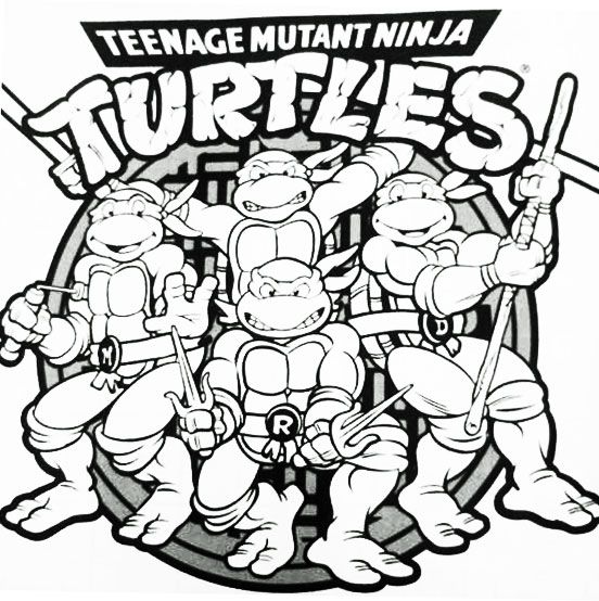 Teenage mutant ninja turtles colouring in page