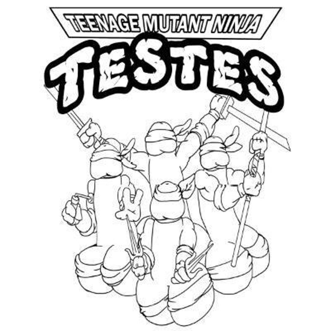 Teenage mutant ninja turtles dick coloring book page digital download