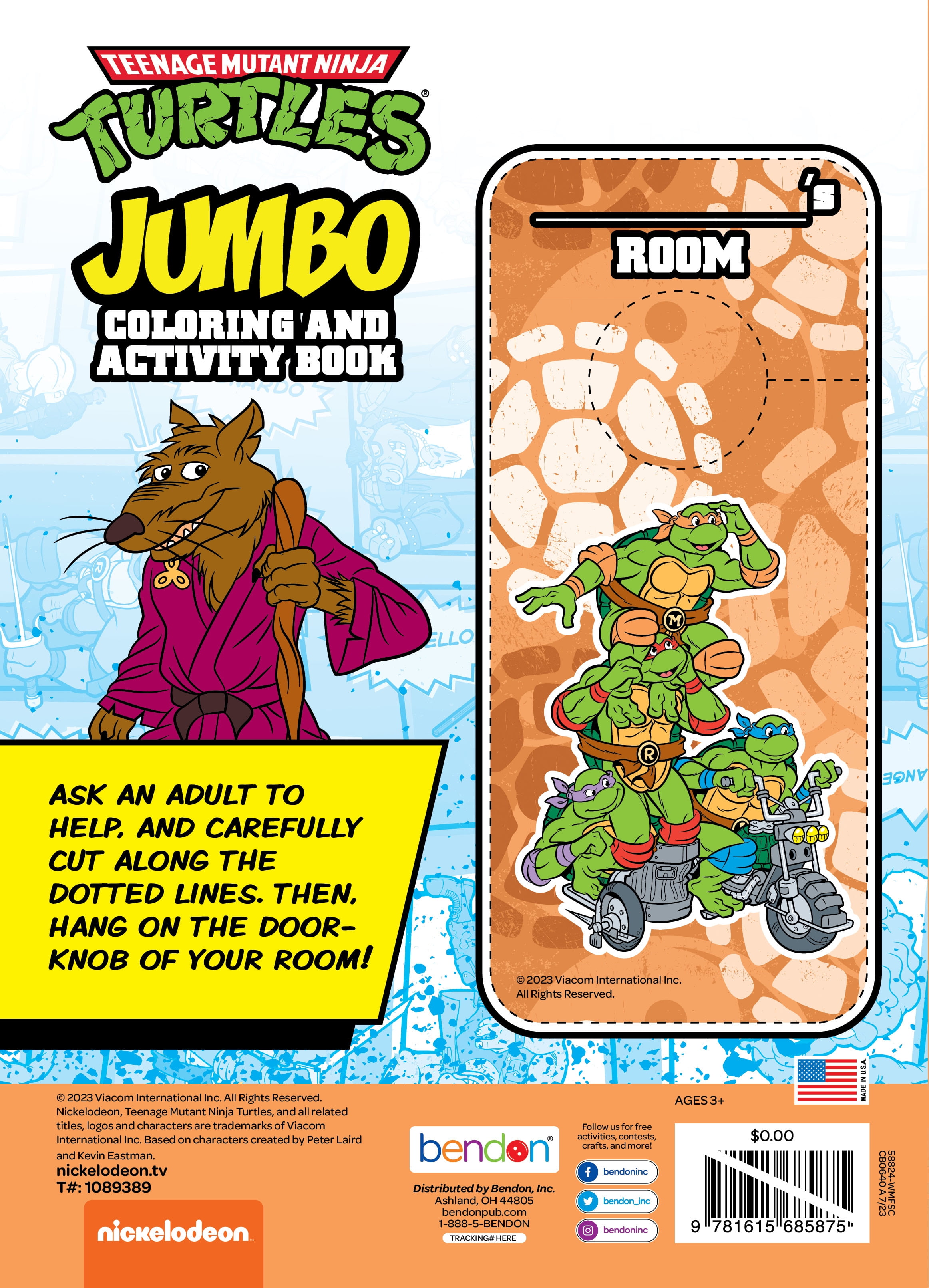 Teenage mutant ninja turtles jumbo coloring book pages isbn