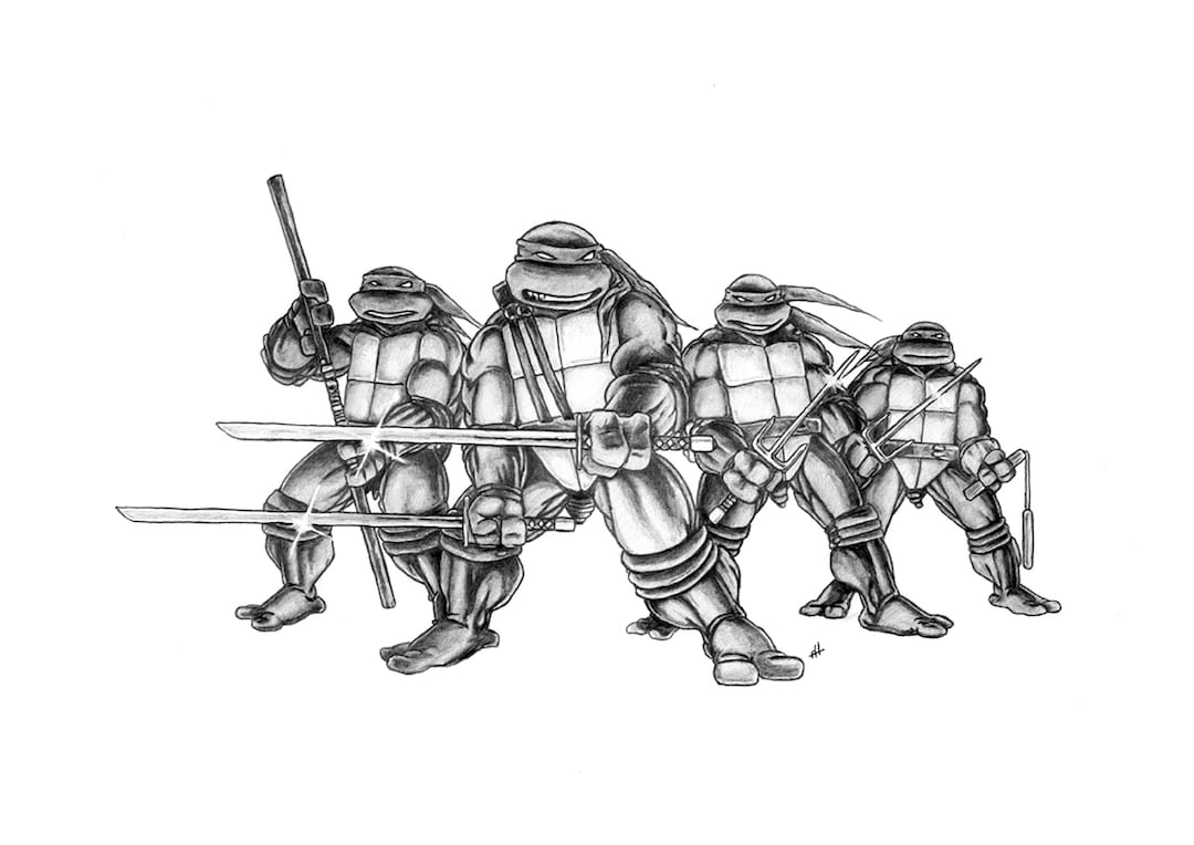 Teenage mutant ninja turtles pencil drawing