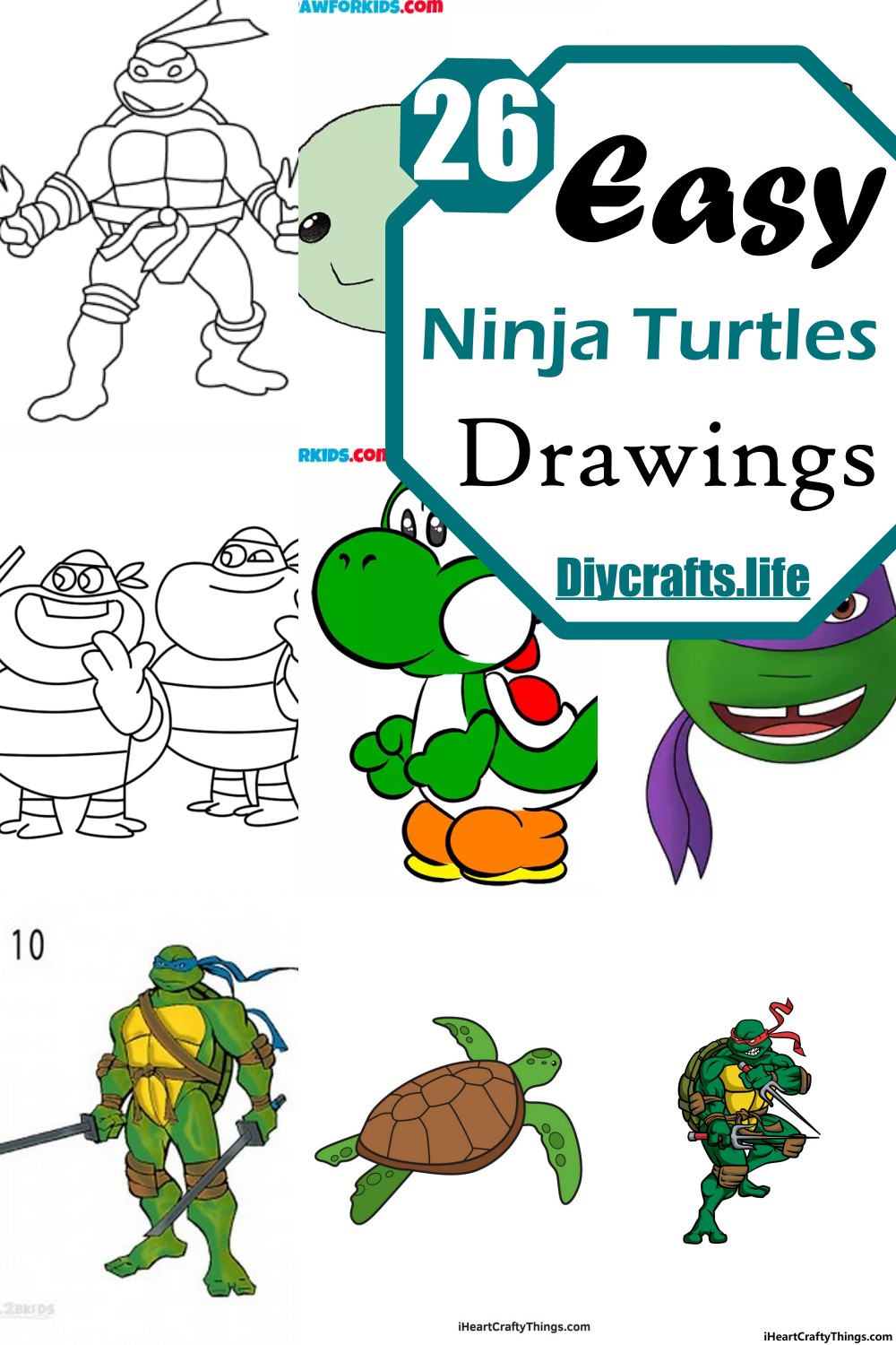 Ninja turtle drawings with step by step guide