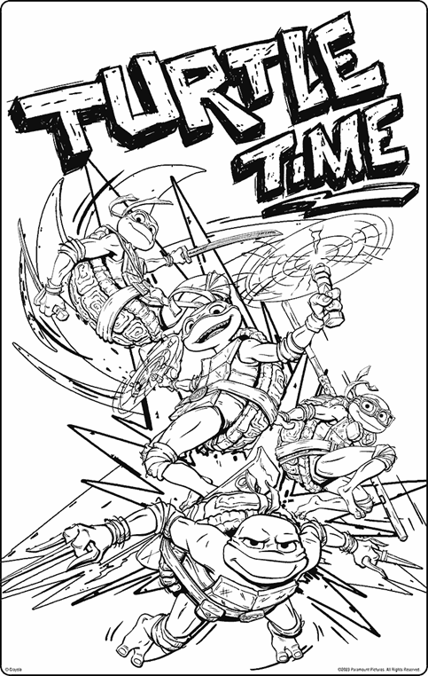 Teenage mutant ninja turtles turtle time coloring page