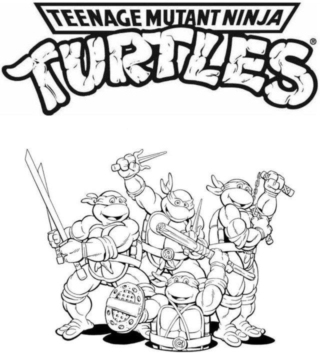 Inspired image of ninja turtle coloring page