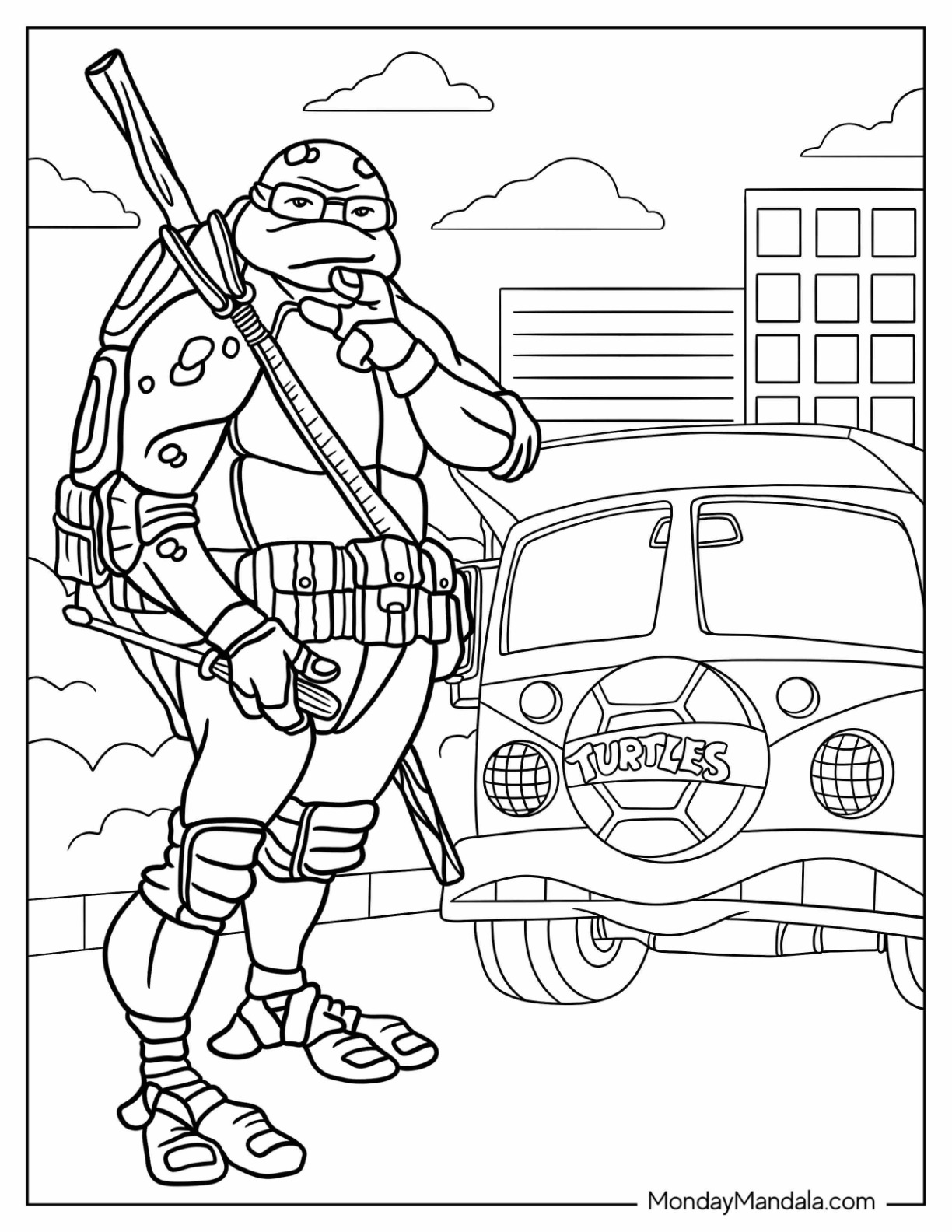 Ninja turtles coloring pages free pdf printables