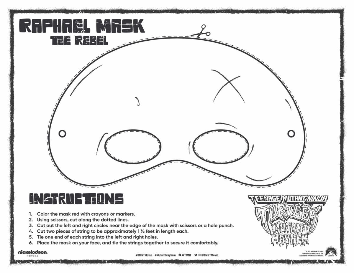 Tmnt free printable raphael mask