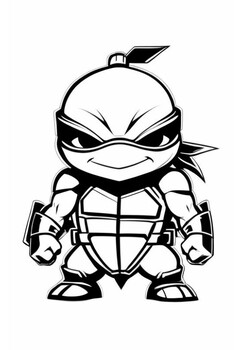 Turtle ninja coloring pages ninja turtle coloring sheet vol tpt