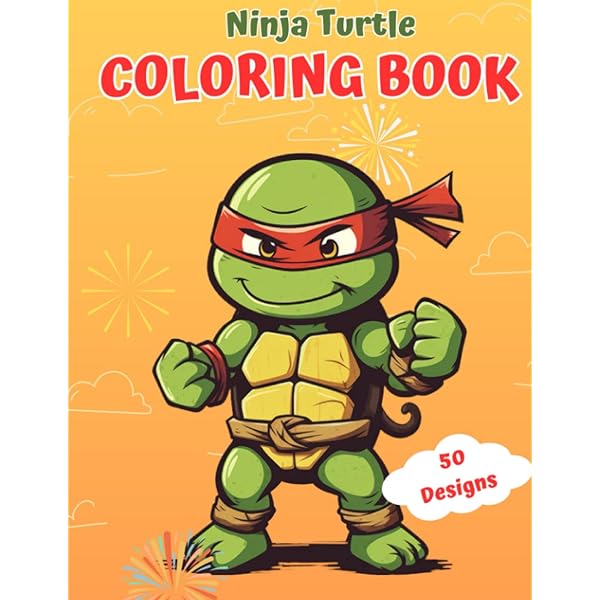 Ninja turtle coloring book for kindergarden kids unique illustrations for kids preschool toddlers gift for boy books yokin books