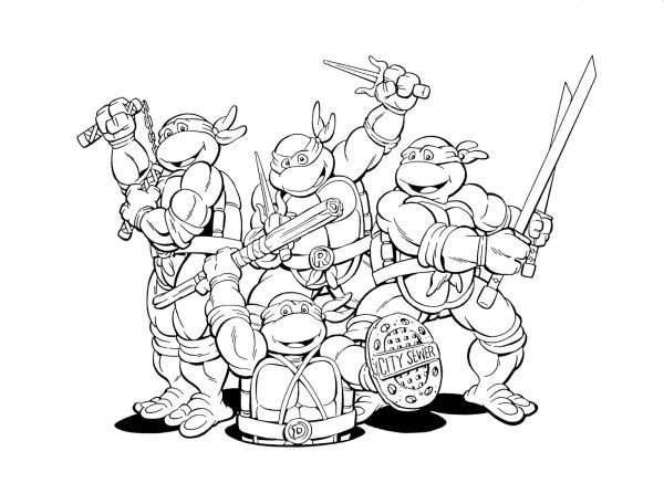 Teenage mutant ninja turtle coloring pages pdf