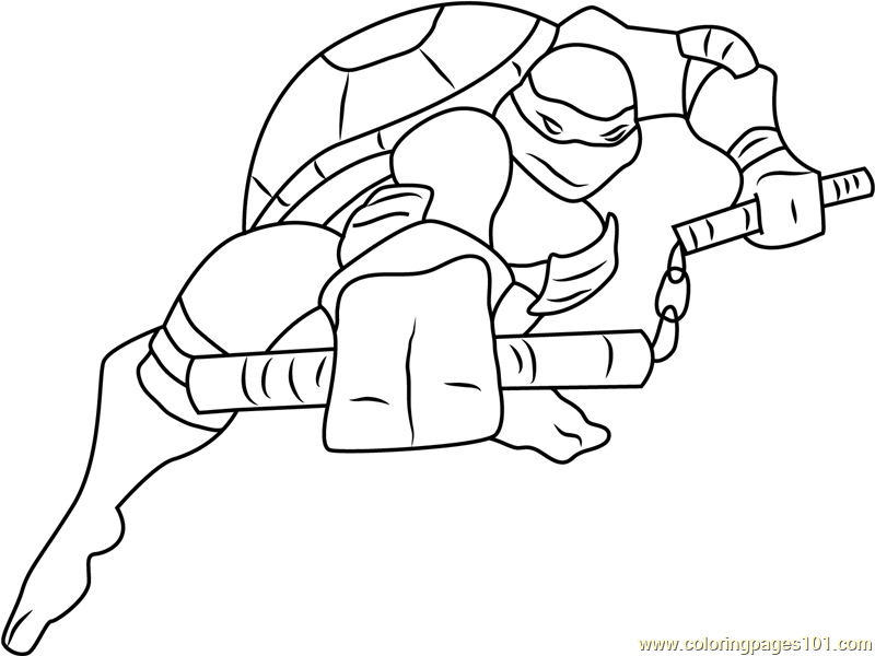 Ninja turtles mikey coloring page for kids