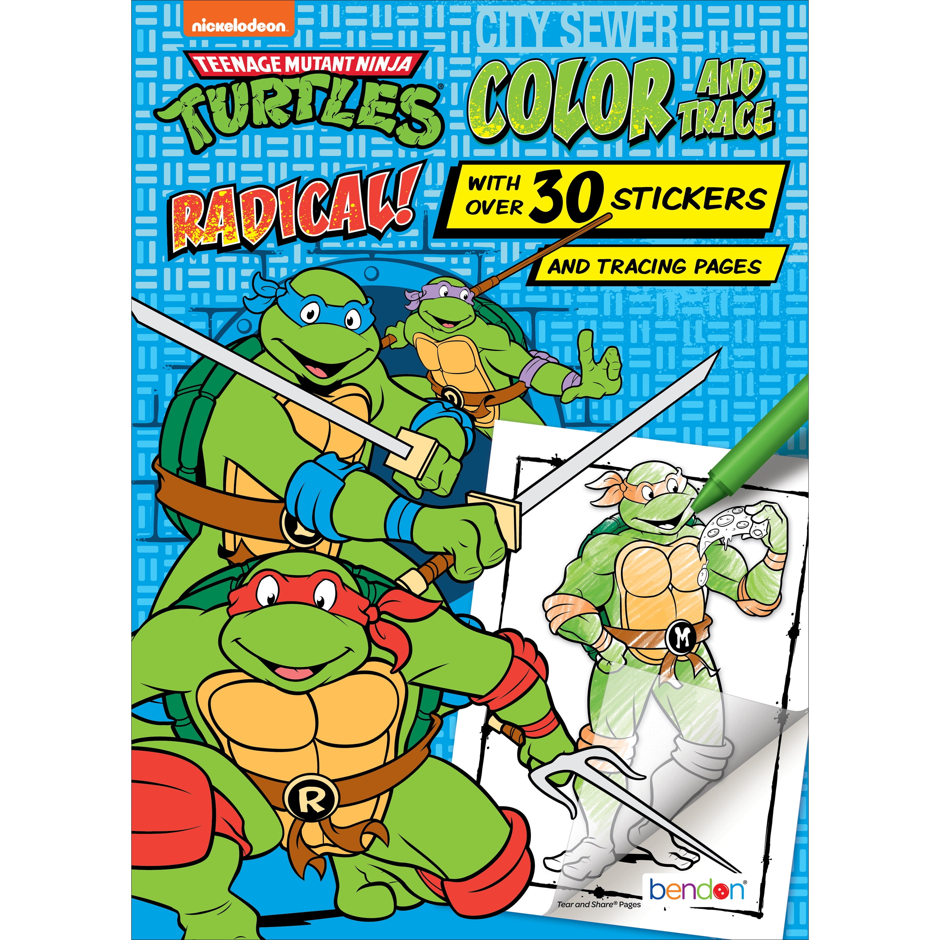 Teenage mutant ninja turtles color and trace activity book pages paperback childrens book