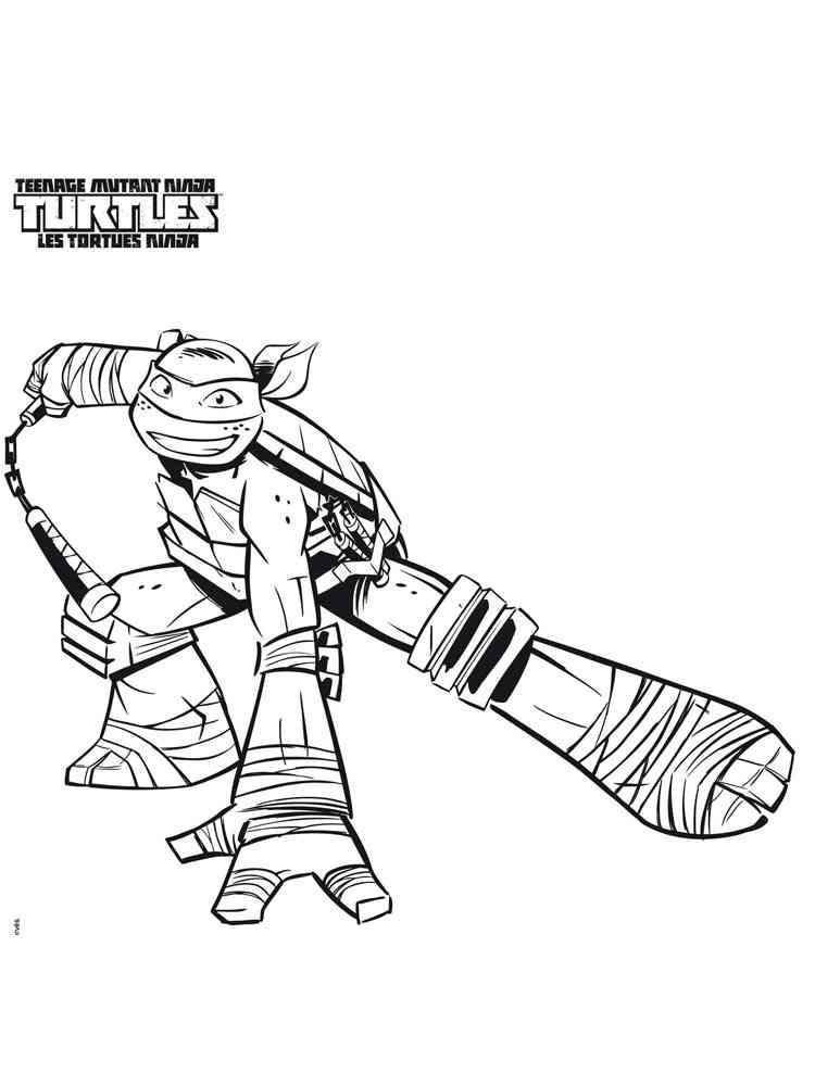 Michelangelo ninja turtles coloring pages