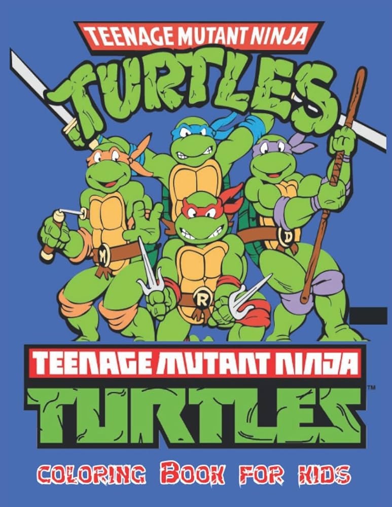 Teenage mutant ninja turtles coloring book tmnt for kids and adult coloring book with fun easy and relaxing coloring pages superheroes coloring book kitap