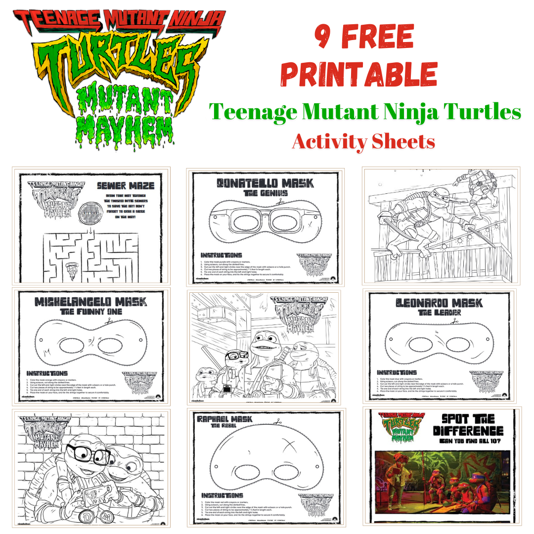 Free teenage mutant ninja turtles mutant mayhem printable activity sheets free tmnt printable activity sheets