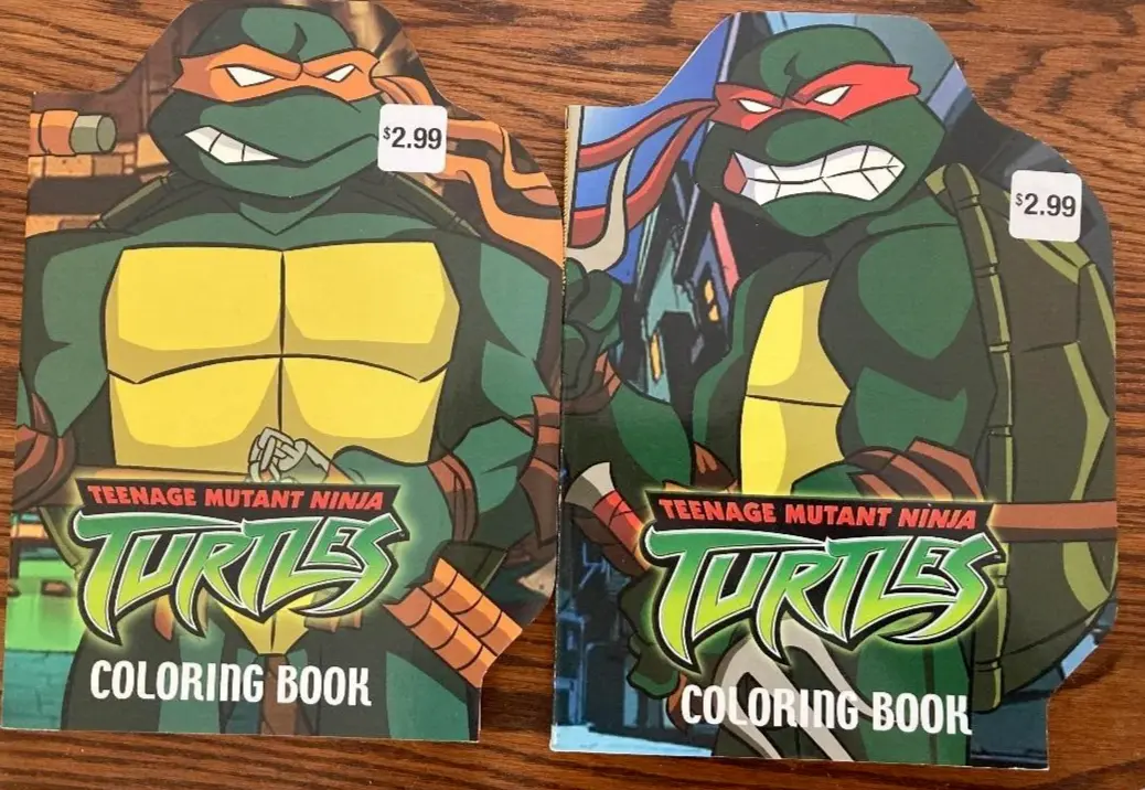 Two teenage ninja turtle coloring books