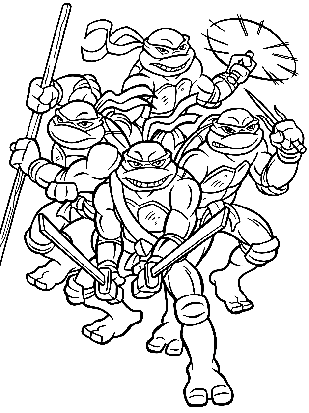 Ninja turtles coloring pages printable for free download