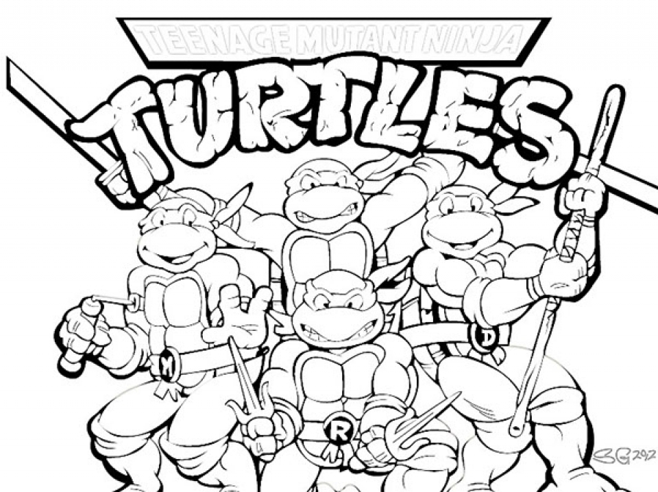 Get this free ninja turtle coloring page to print