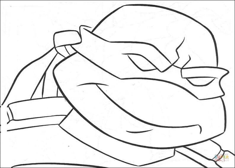 Ninja turtles face coloring page free printable coloring pages