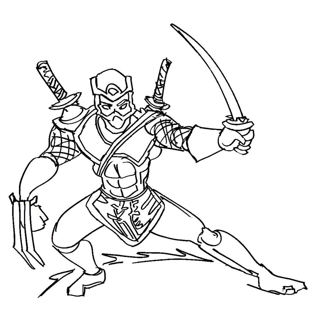 Online coloring pages boys coloring ninja for boys