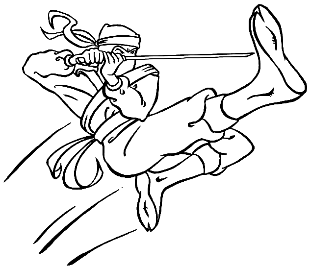 Ninja warrior coloring page