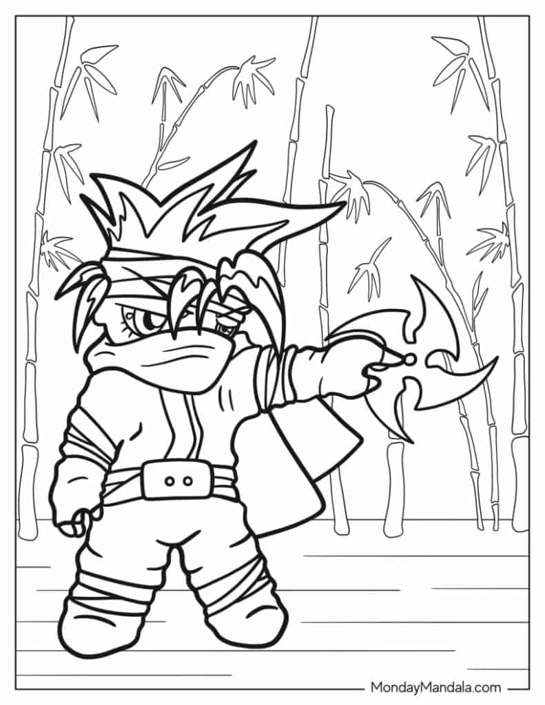 Ninja coloring pages free pdf printables