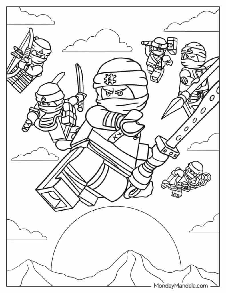 Lego ninjago coloring pages free pdf printables