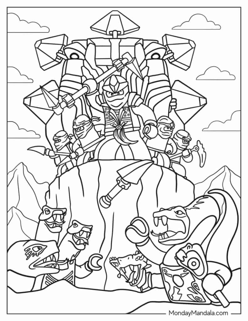 Lego ninjago coloring pages free pdf printables